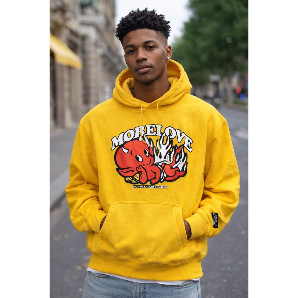 Lonely‎ Hearts Club "More Love" Yellow Devil Graphic Hoodie Adult 2XL